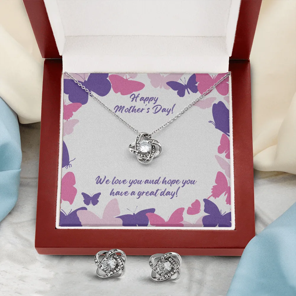 Happy Mother's Day Butterfly Necklace & Earrings