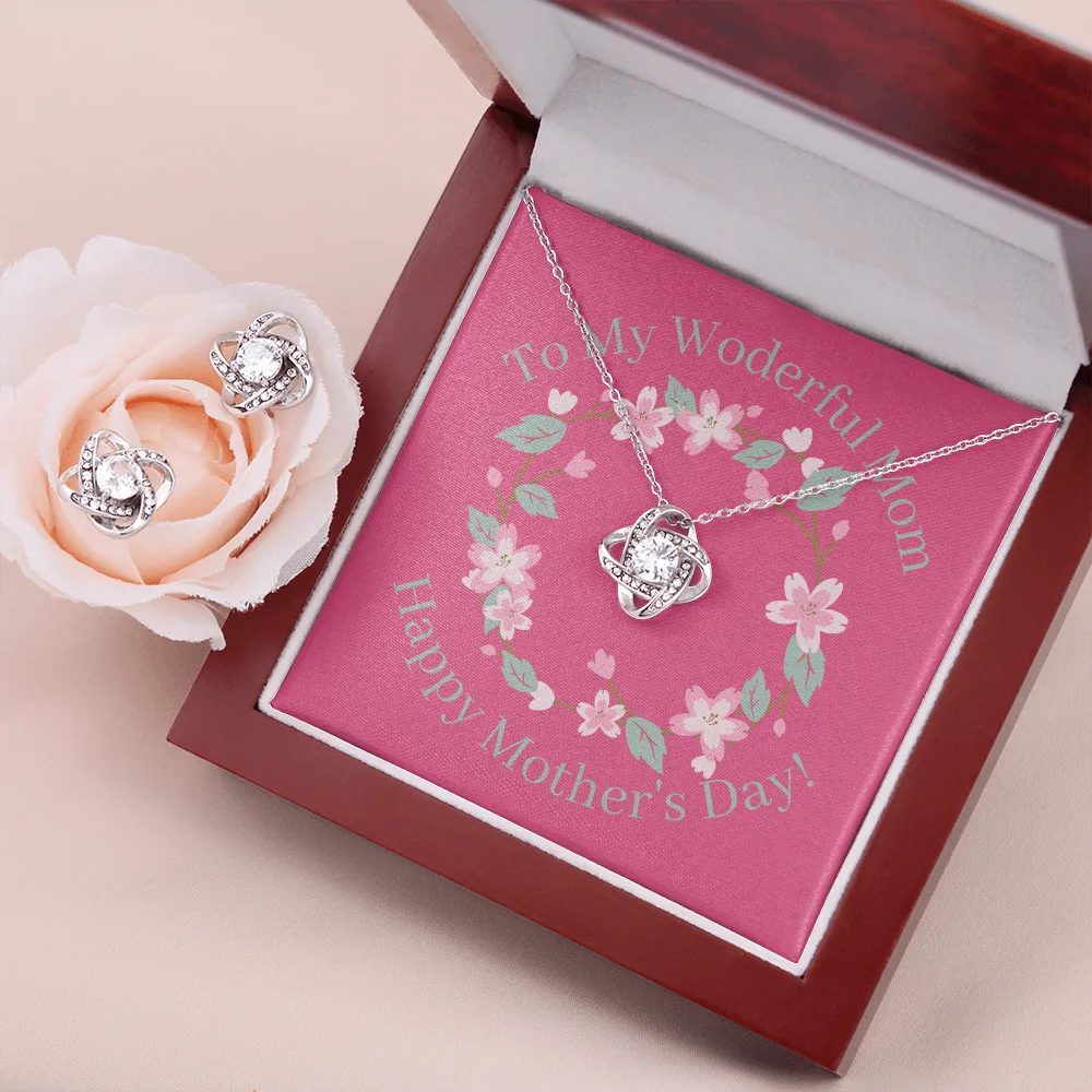 Happy Mother's Day Wonderful Mom Love Knot Necklace