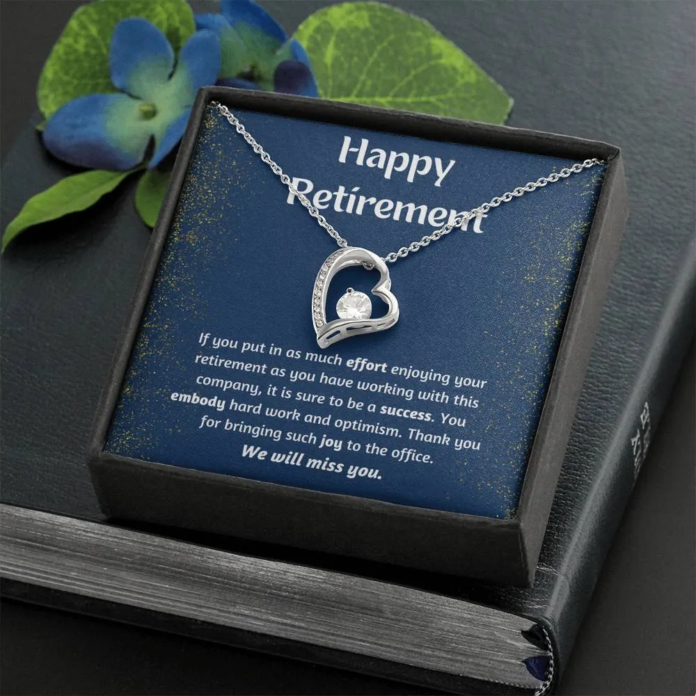 Happy Retirement Heart Necklace