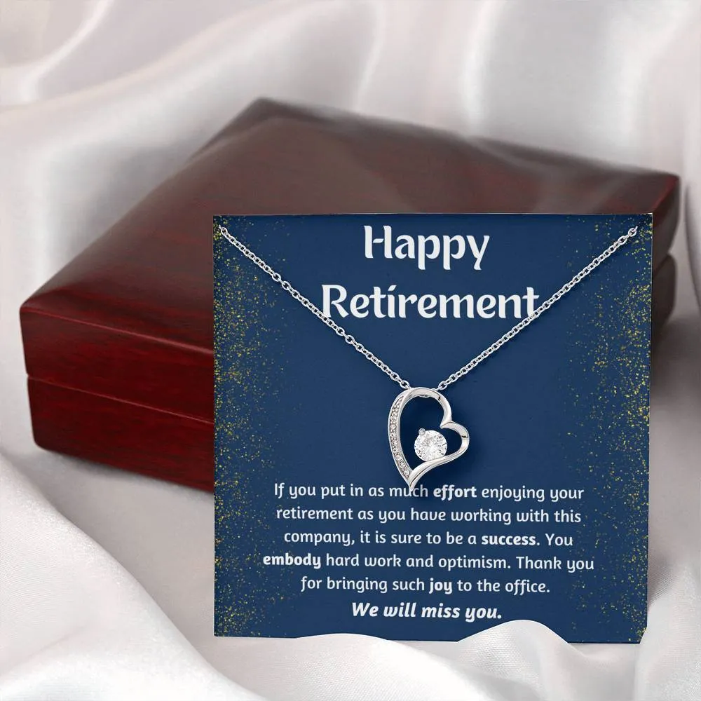 Happy Retirement Heart Necklace
