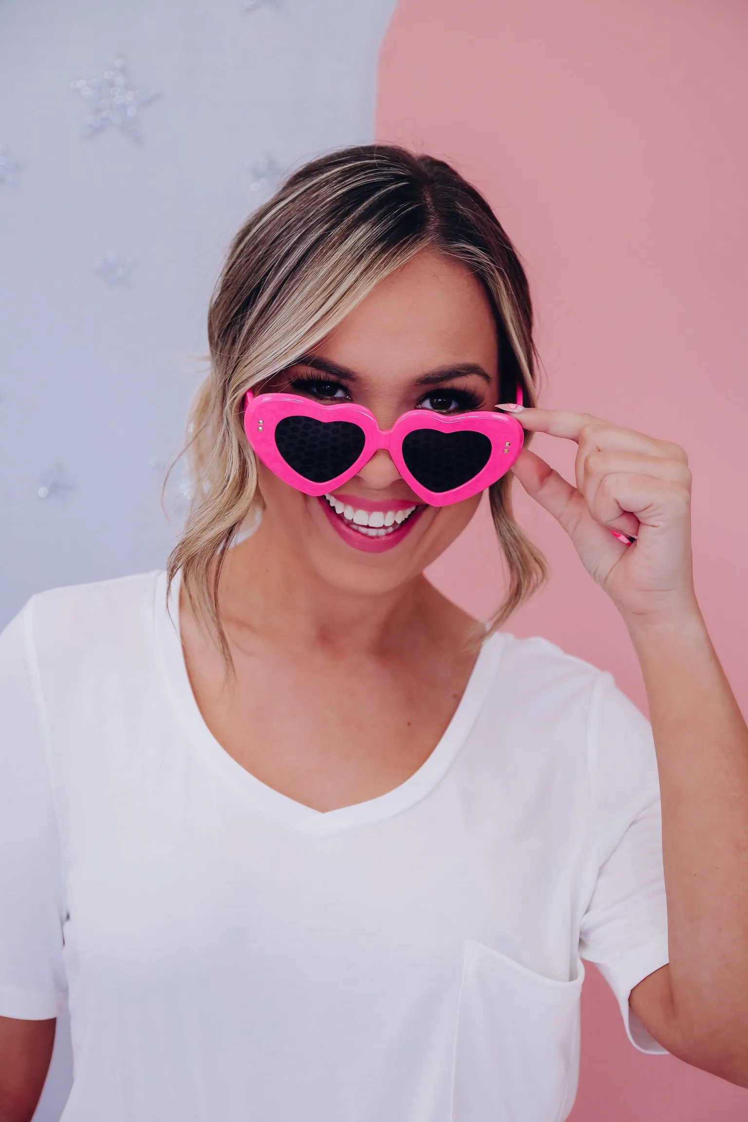 Heart Eyes For You Sunglasses - Pink