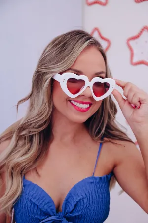 Heart Eyes For You Sunglasses - White