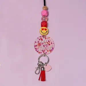 Heart Eyes Personalized Teacher Lanyard