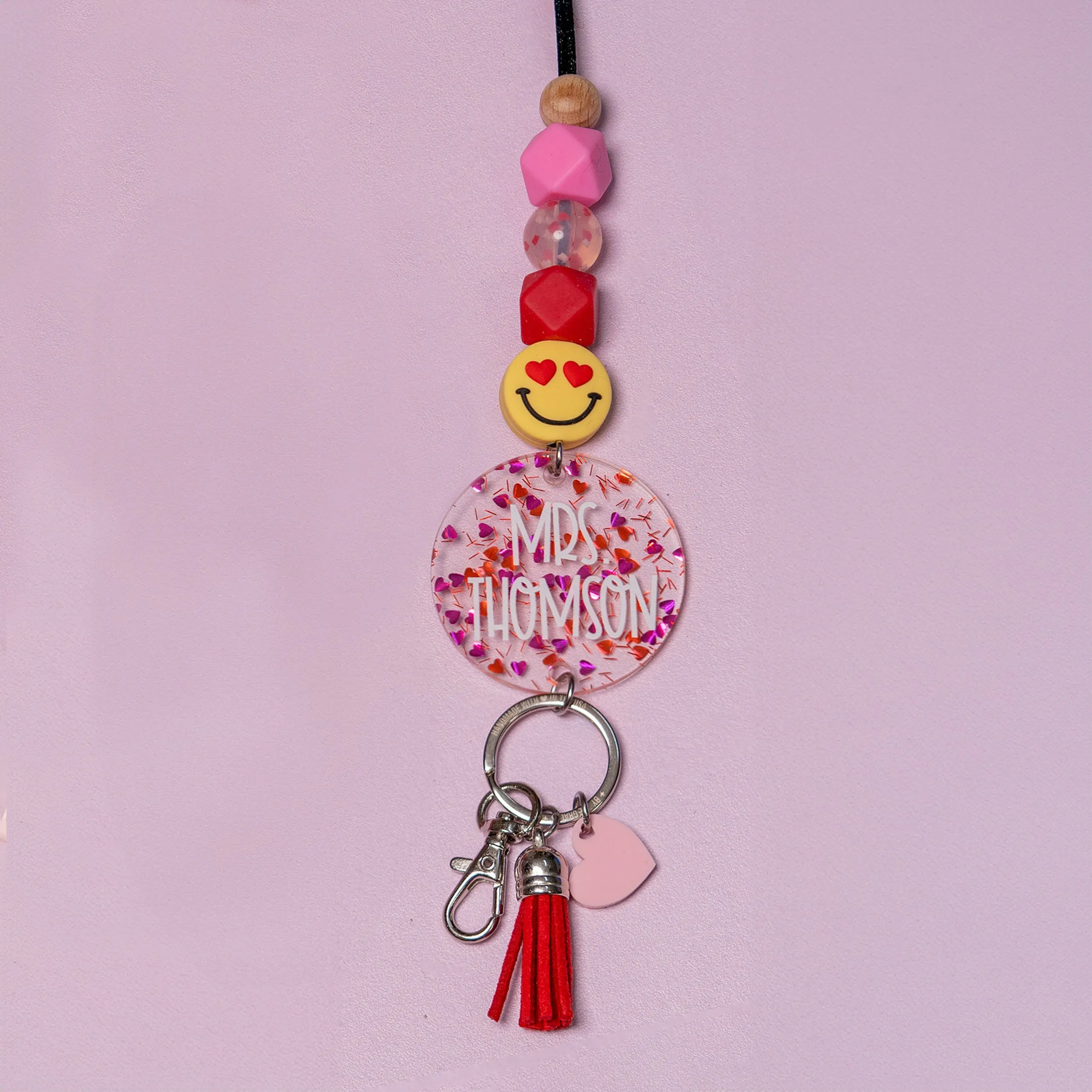 Heart Eyes Personalized Teacher Lanyard