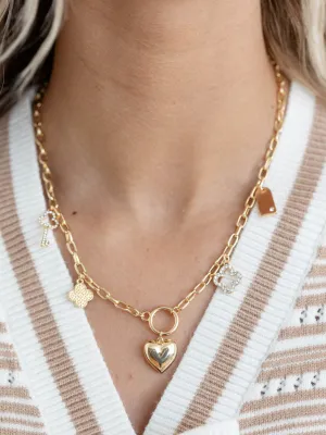 Heart   Lock Charm Necklace