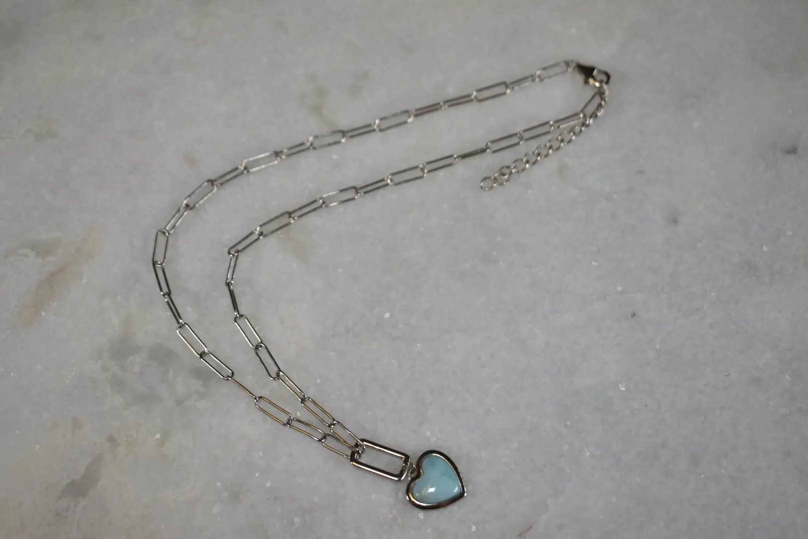 Heart Shaped Larimar Necklace