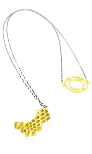 Honeycomb Necklace Gold