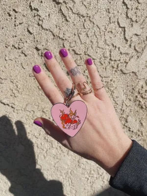 Hot Stuff Enamel Keychain