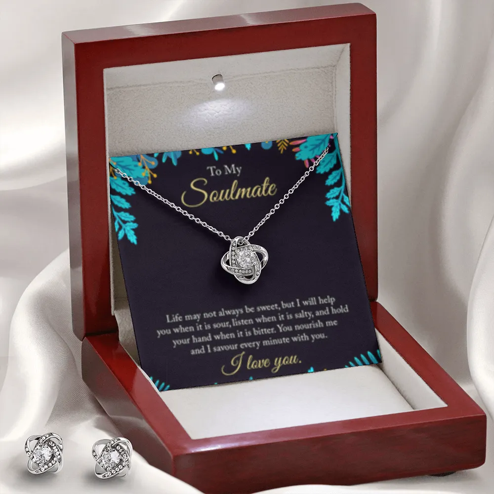 I cherish moments with you-Love Knot Jewelry Set for Soulmate