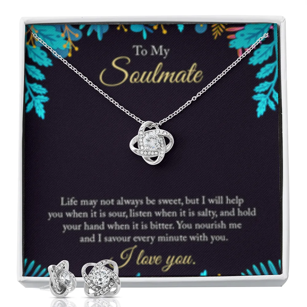 I cherish moments with you-Love Knot Jewelry Set for Soulmate