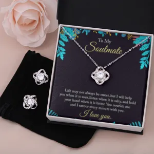 I cherish moments with you-Love Knot Jewelry Set for Soulmate