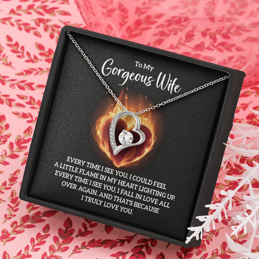 I could feel a flame in my heart-Sentimental Heart Necklace for Wife