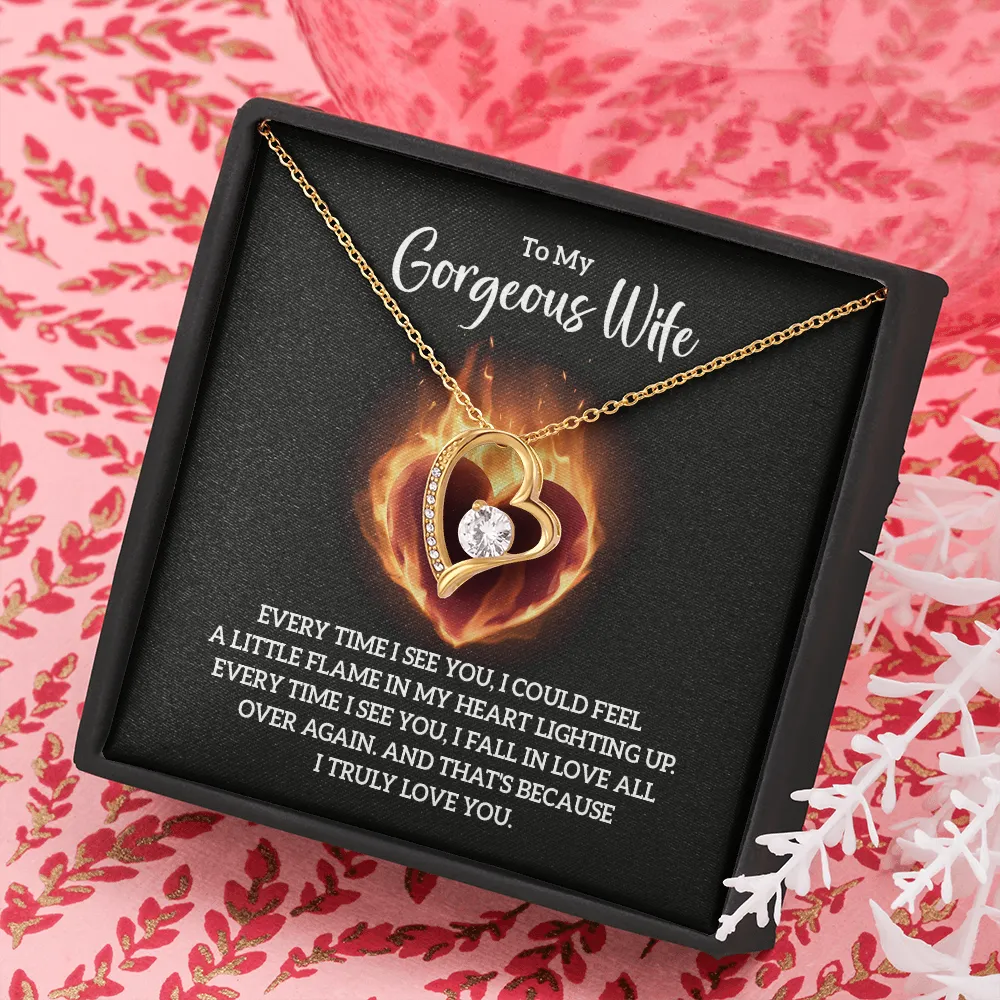I could feel a flame in my heart-Sentimental Heart Necklace for Wife