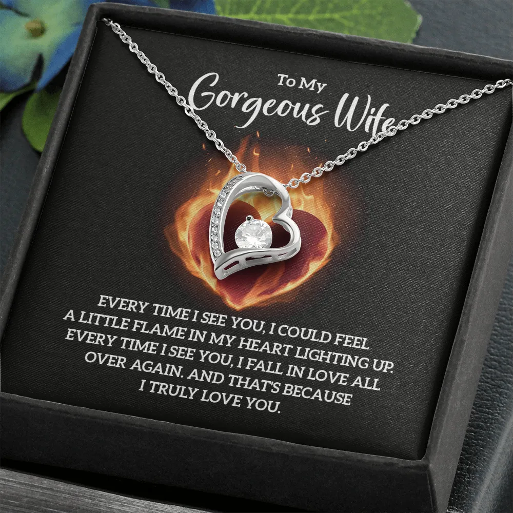 I could feel a flame in my heart-Sentimental Heart Necklace for Wife
