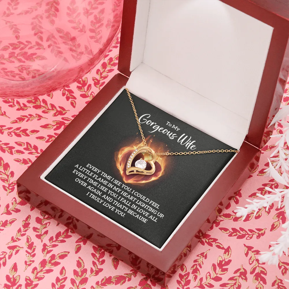 I could feel a flame in my heart-Sentimental Heart Necklace for Wife