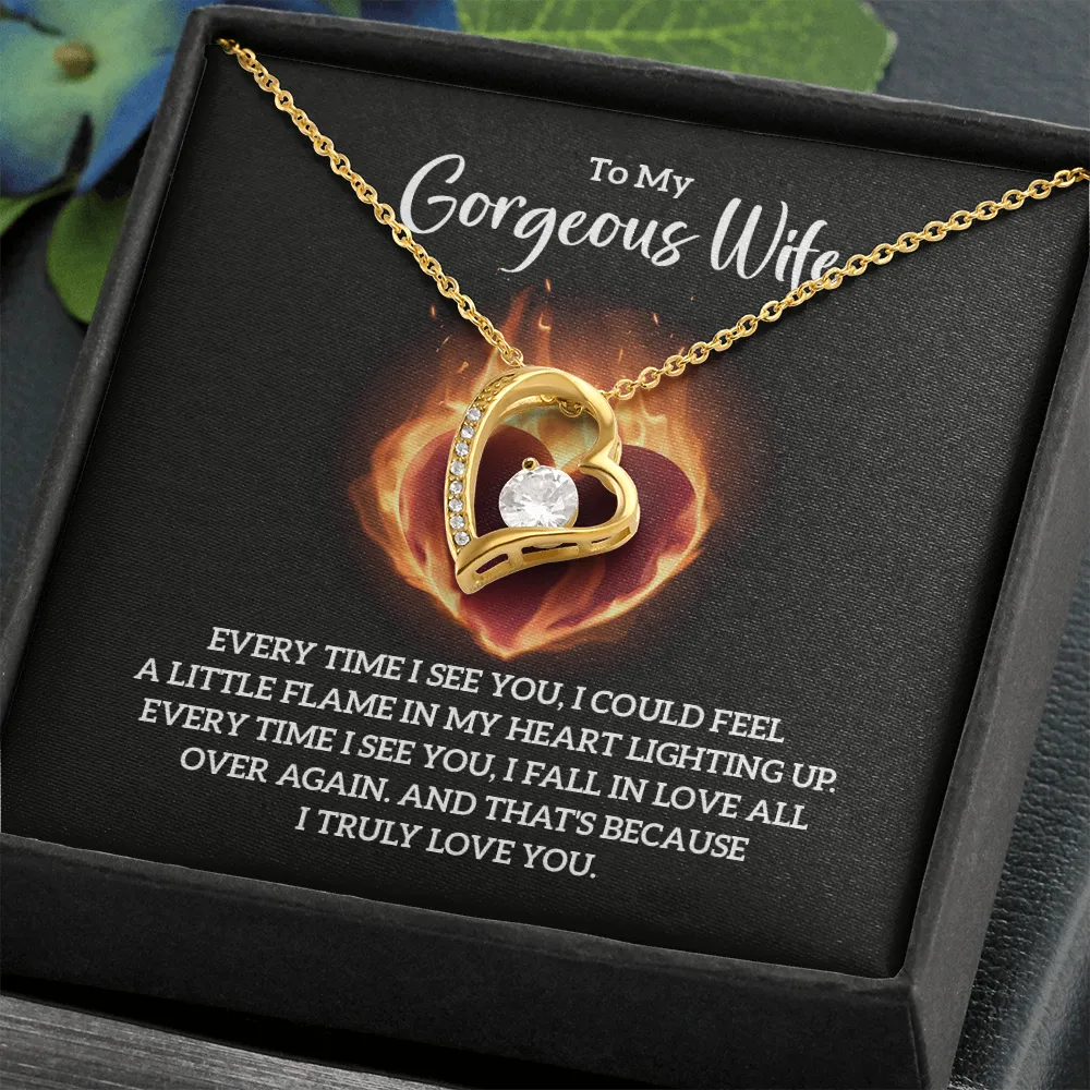 I could feel a flame in my heart-Sentimental Heart Necklace for Wife