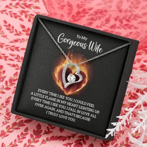 I could feel a flame in my heart-Sentimental Heart Necklace for Wife
