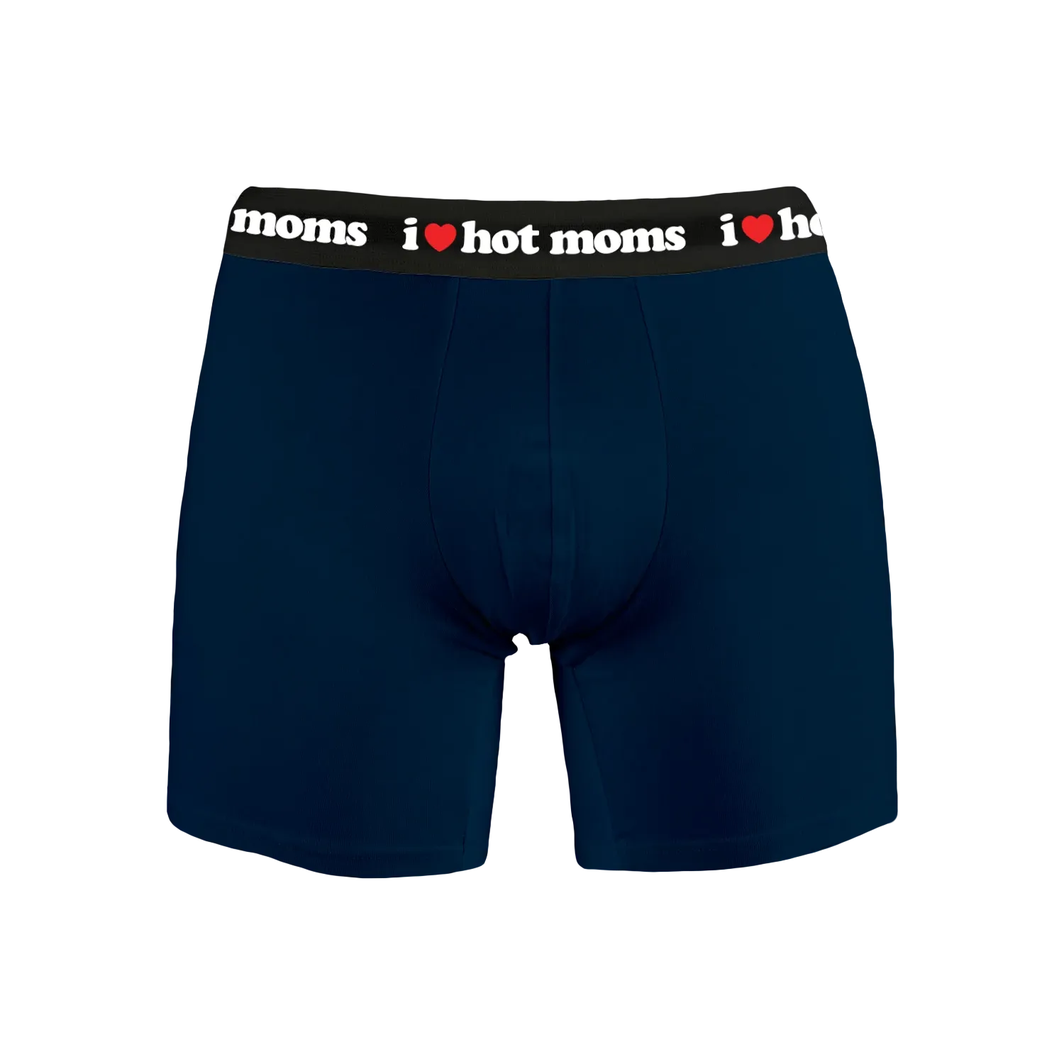I Heart Hot Moms Navy Boxers