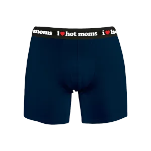 I Heart Hot Moms Navy Boxers