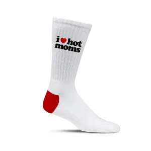 I Heart Hot Moms White Socks
