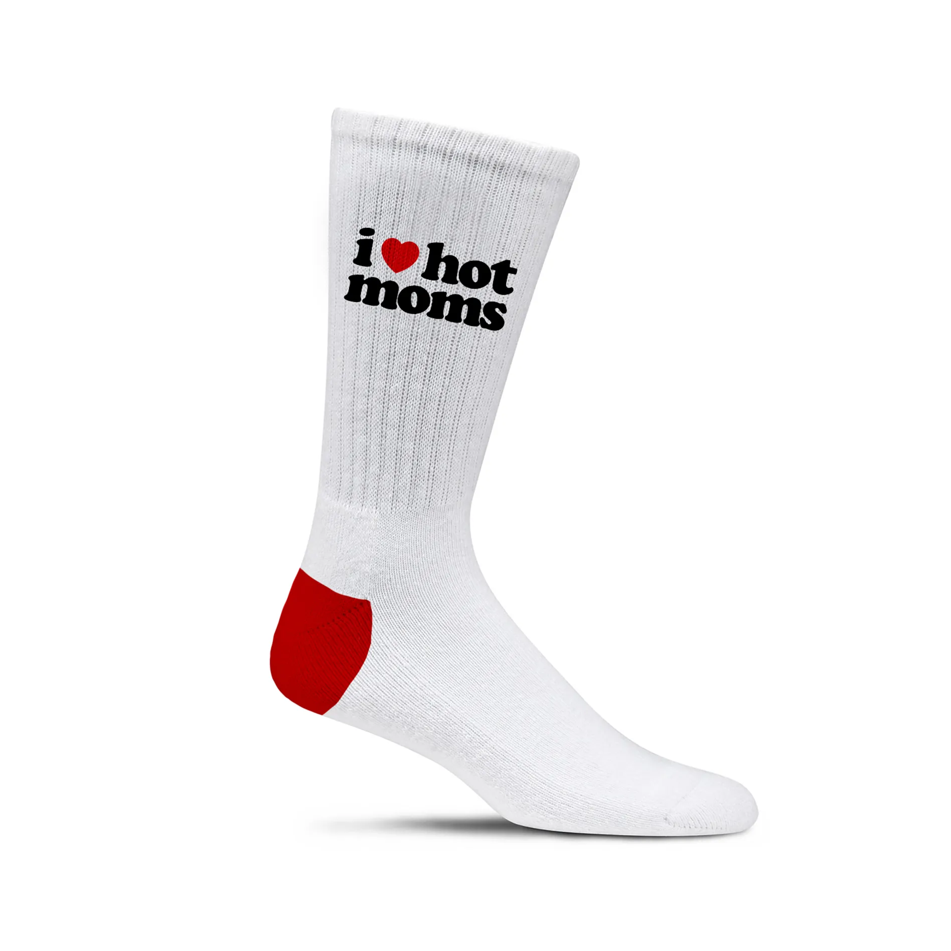 I Heart Hot Moms White Socks