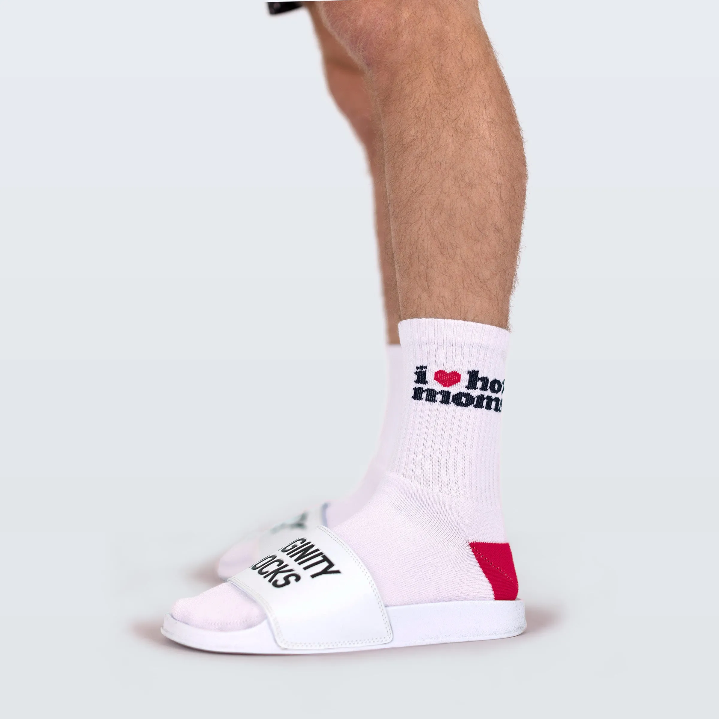 I Heart Hot Moms White Socks