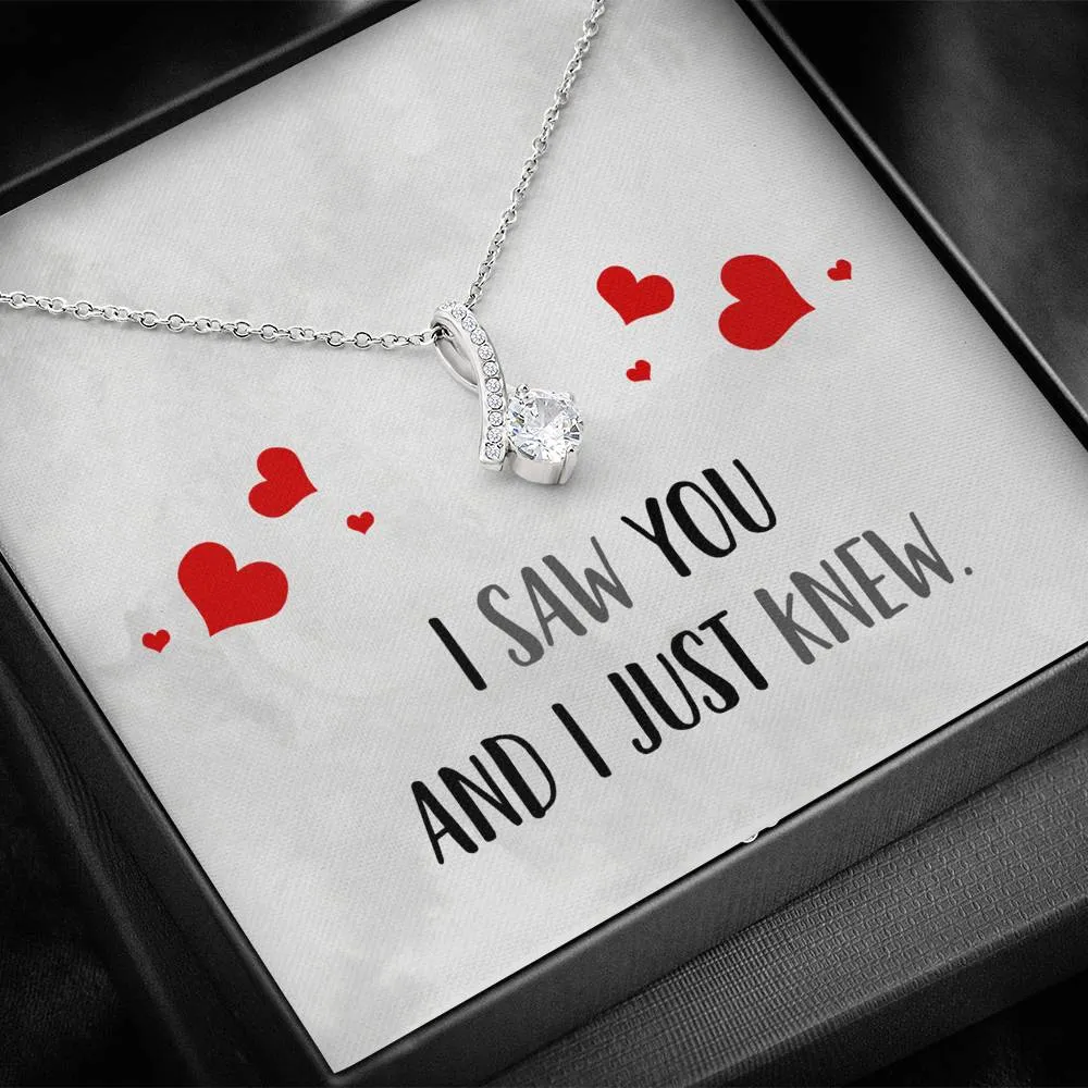 I Just Knew Ribbon Drop Pendant Necklace