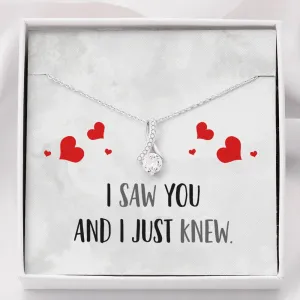 I Just Knew Ribbon Drop Pendant Necklace