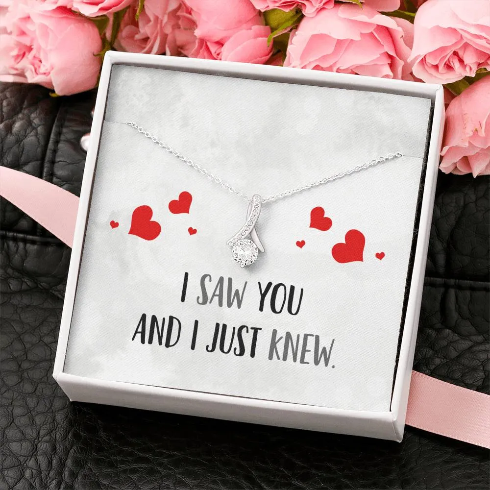 I Just Knew Ribbon Drop Pendant Necklace