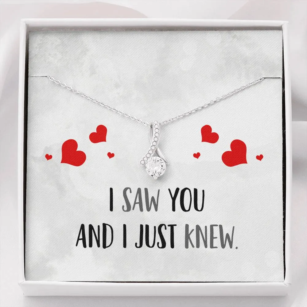 I Just Knew Ribbon Drop Pendant Necklace