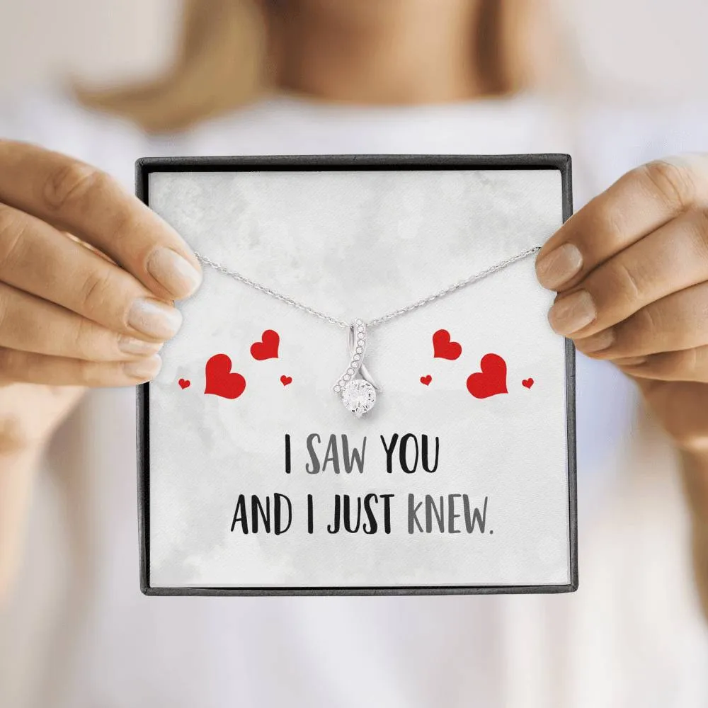 I Just Knew Ribbon Drop Pendant Necklace
