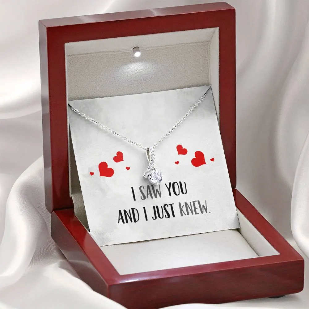I Just Knew Ribbon Drop Pendant Necklace