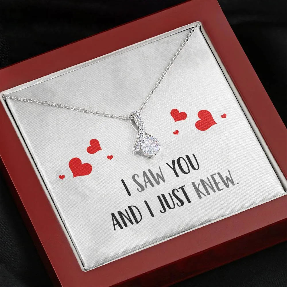 I Just Knew Ribbon Drop Pendant Necklace