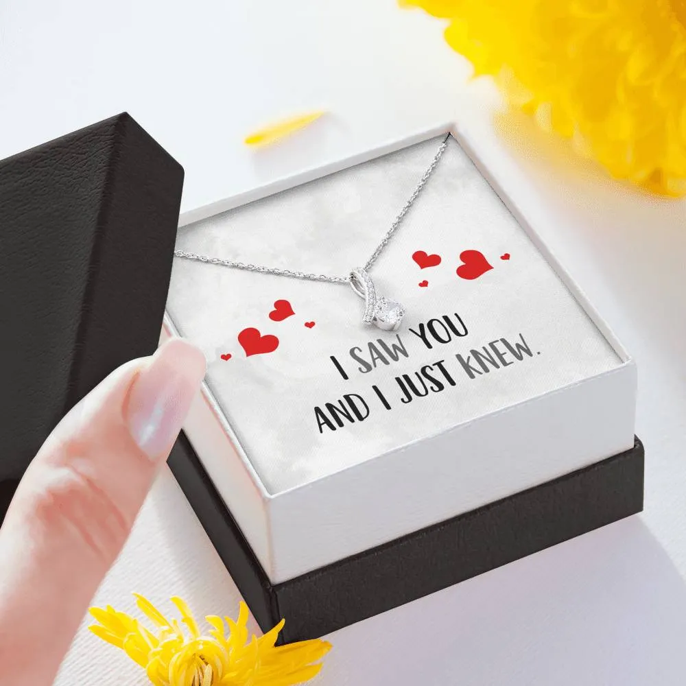 I Just Knew Ribbon Drop Pendant Necklace