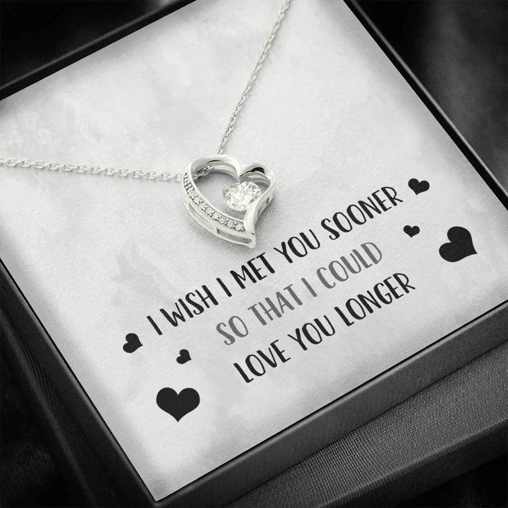 I Wish I Met You Sooner Heart and Cubic Necklace