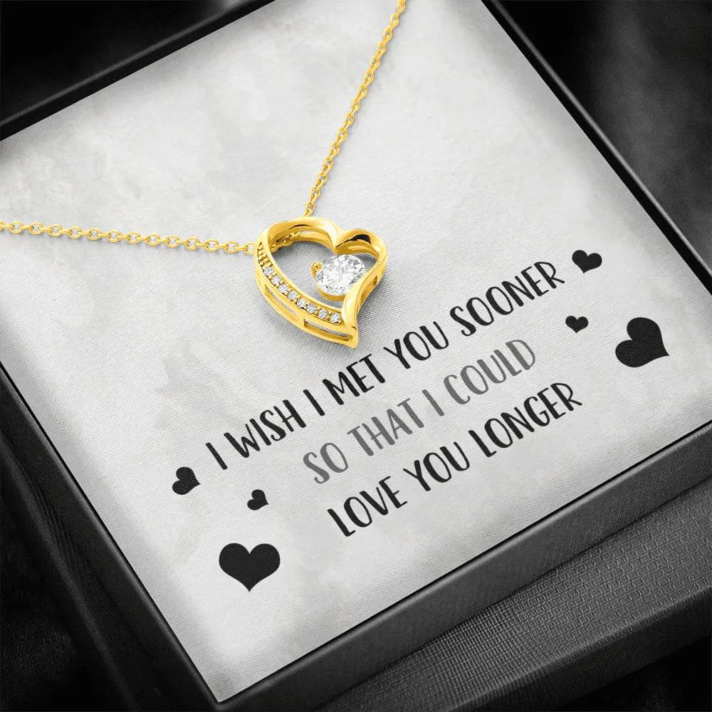 I Wish I Met You Sooner Heart and Cubic Necklace