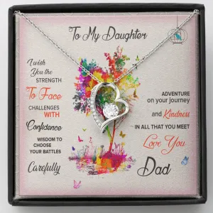 I wish you adventure-Forever Love Heart Necklace for Daughter From Dad