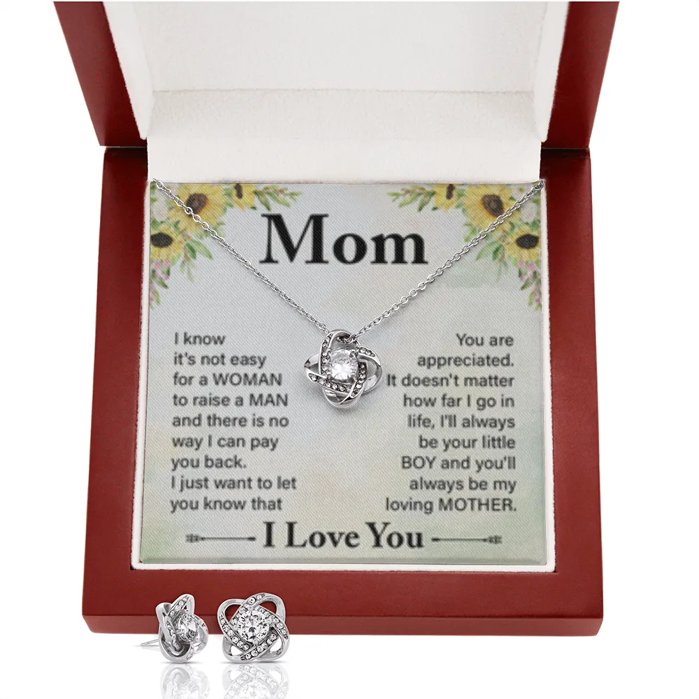 I'll always be your little boy, Love Knot Jewelry Set for Mom