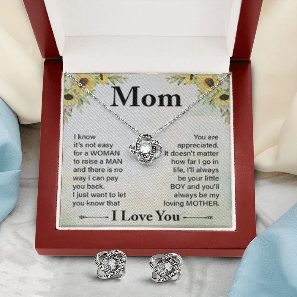 I'll always be your little boy, Love Knot Jewelry Set for Mom