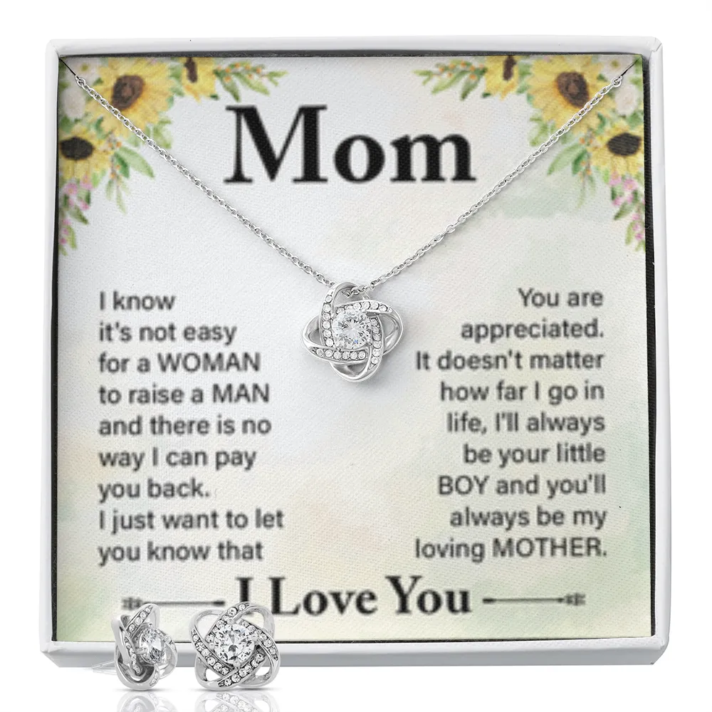 I'll always be your little boy, Love Knot Jewelry Set for Mom