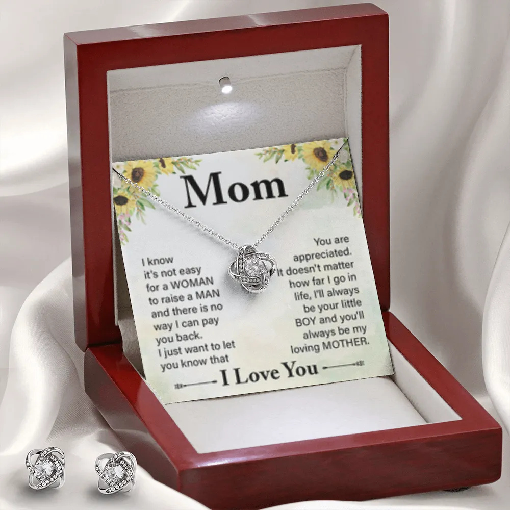 I'll always be your little boy, Love Knot Jewelry Set for Mom