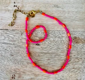 Ink   Alloy Bead Necklace