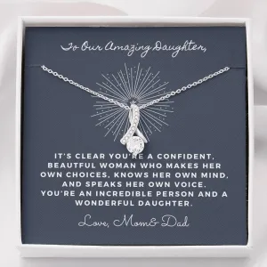 It’s clear you’re confident and beautiful- Solitaire Necklace for Daughter