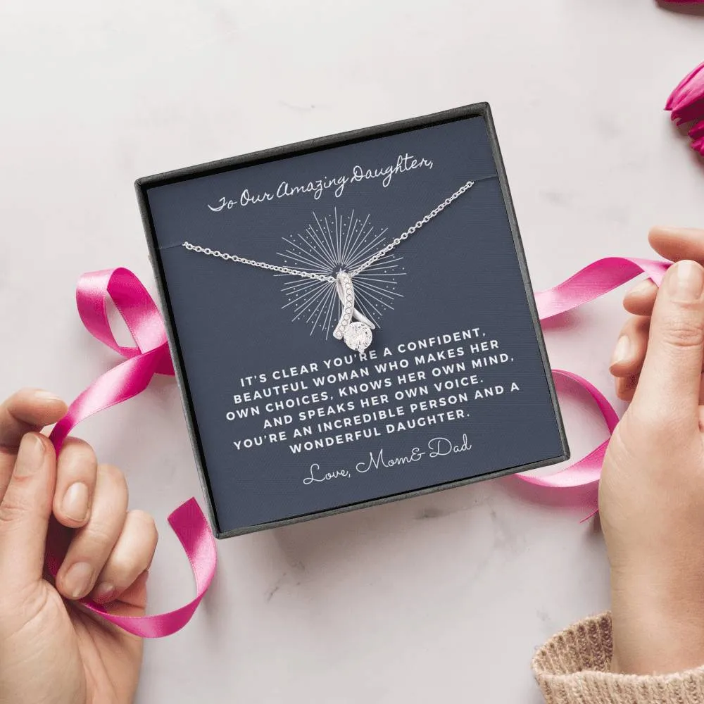 It’s clear you’re confident and beautiful- Solitaire Necklace for Daughter