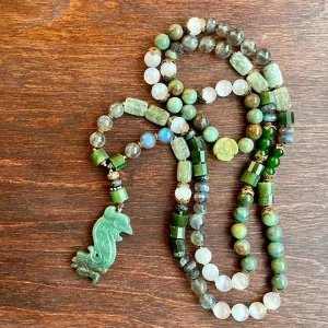 Jade Phoenix and Dragon necklace