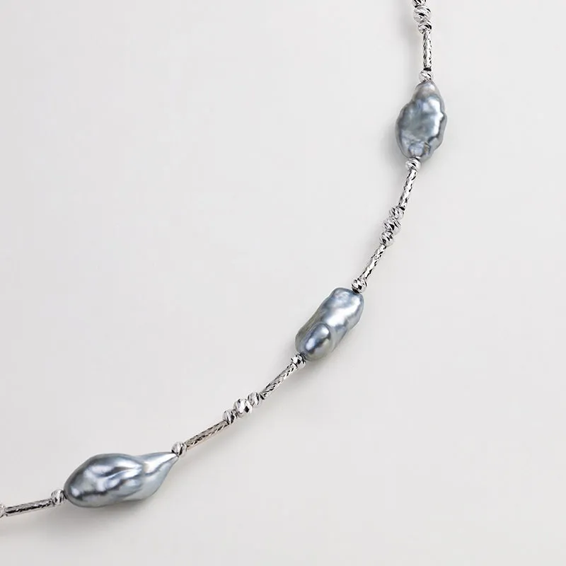 Keshi Pearl 18K Gold Dazzling Starry Necklace