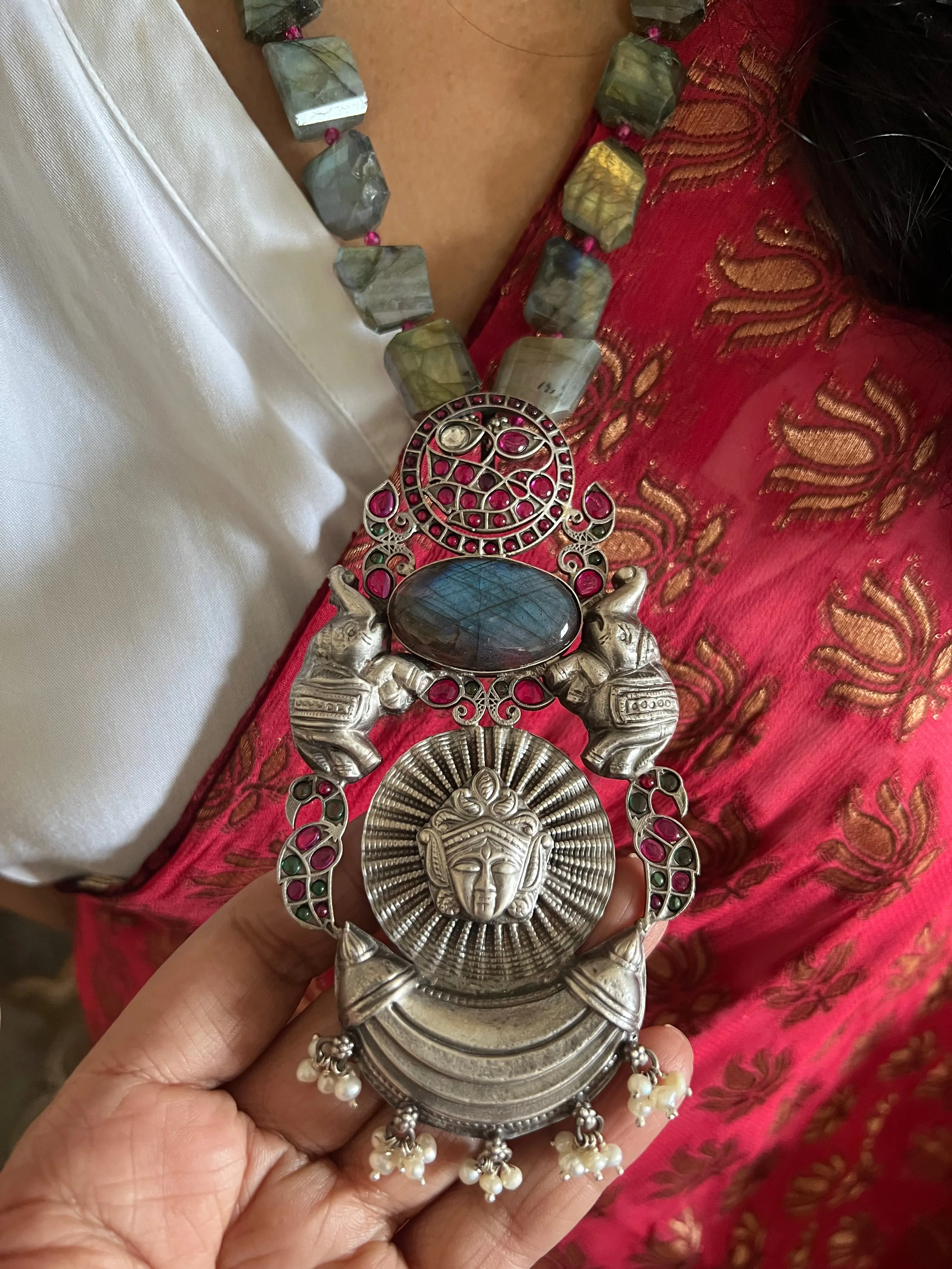 Labradorite Pure 925 Silver Kemp Pendant Necklace