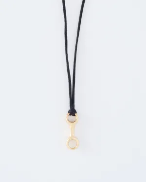 large double beam link on silky cord necklace