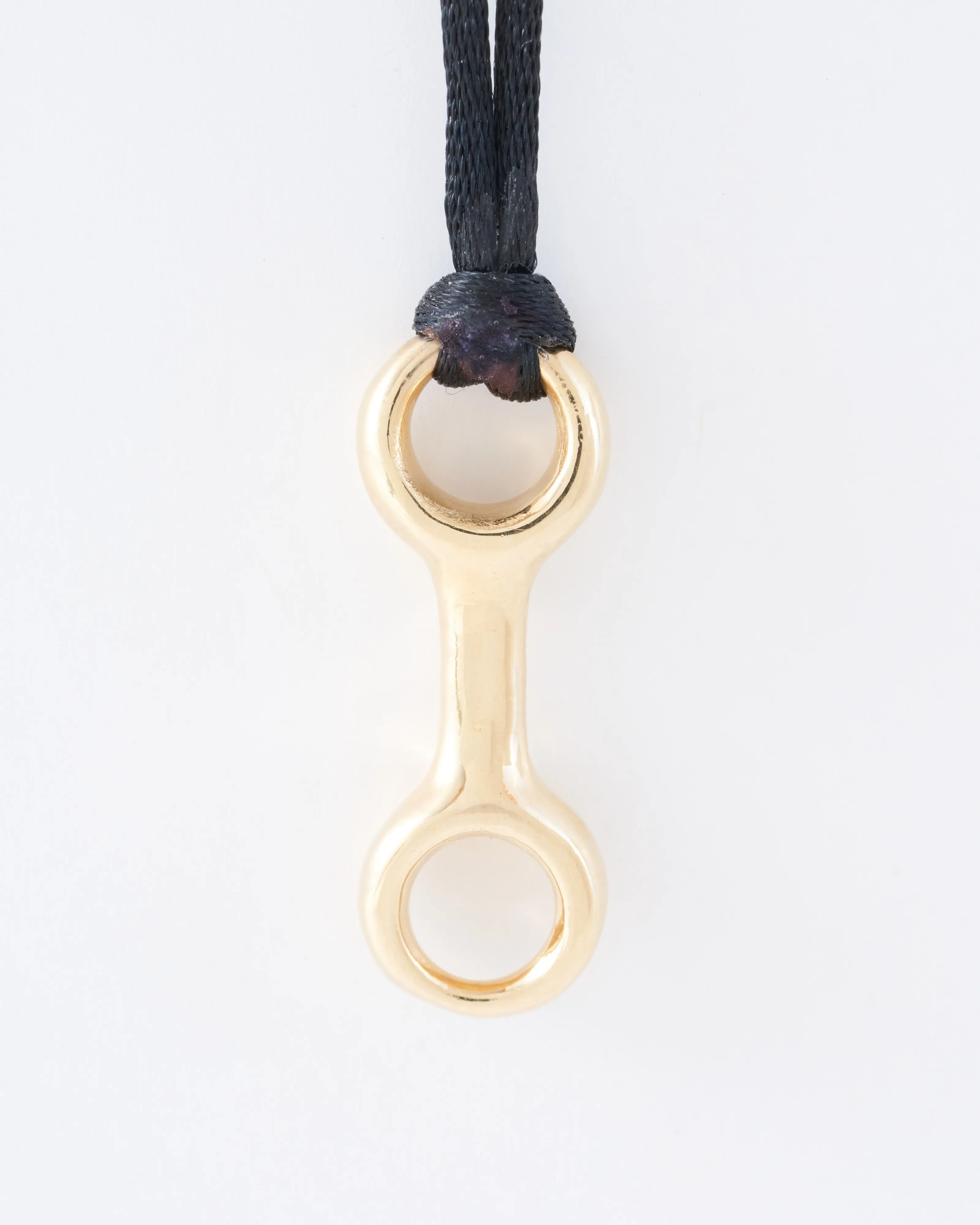 large double beam link on silky cord necklace