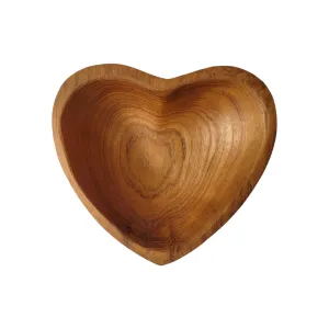 Large Teak Wood Heart Dish